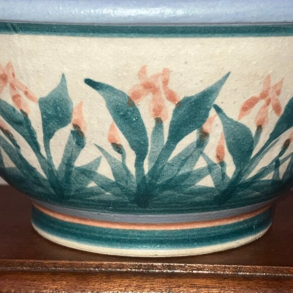 1986 Lawrence Knaff Wheel Thrown Hand Painted Bowl Artist Signed - Picture 4 of 9